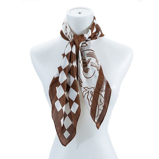 Checkered Silk Scarf - The Charming Petite