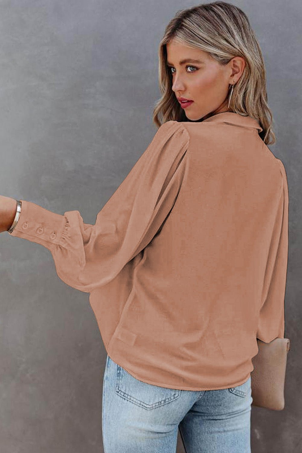 Chic Polyester Blouse with Pleats - The Charming Petite