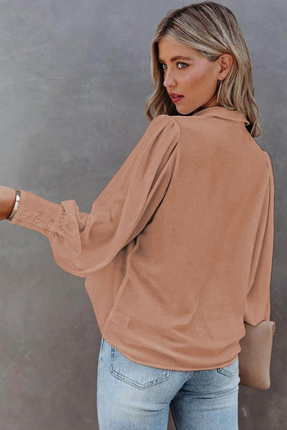 Chic Polyester Blouse with Pleats - The Charming Petite