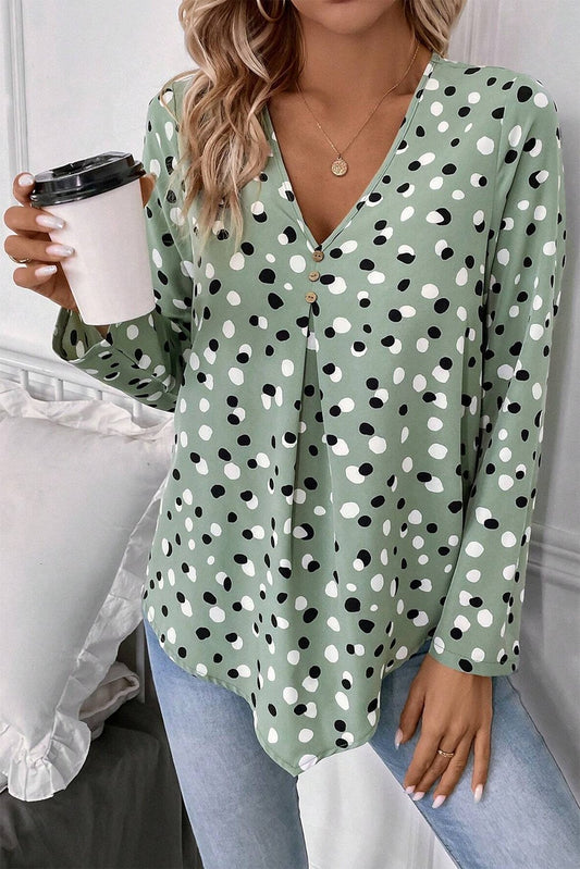 Classic Polka Dot Long Sleeve Top - The Charming Petite