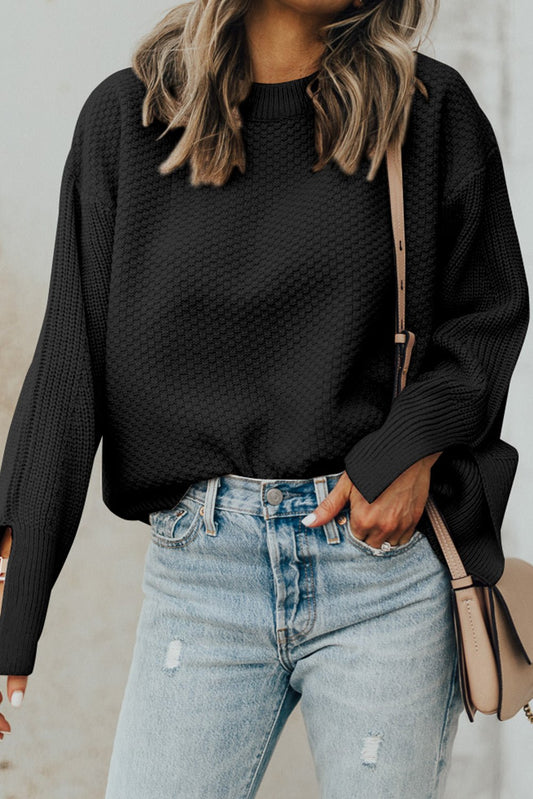 Cozy Chic: Split Cuff Sweater - The Charming Petite