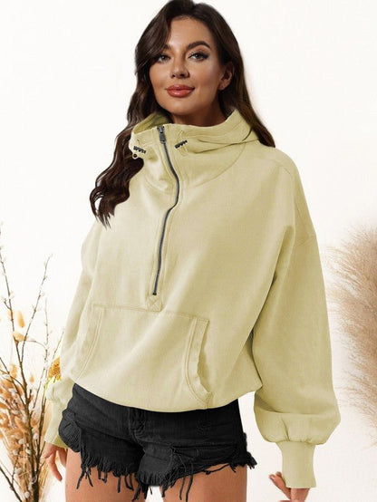 Cozy Half Zip Pullover Sweater - The Charming Petite