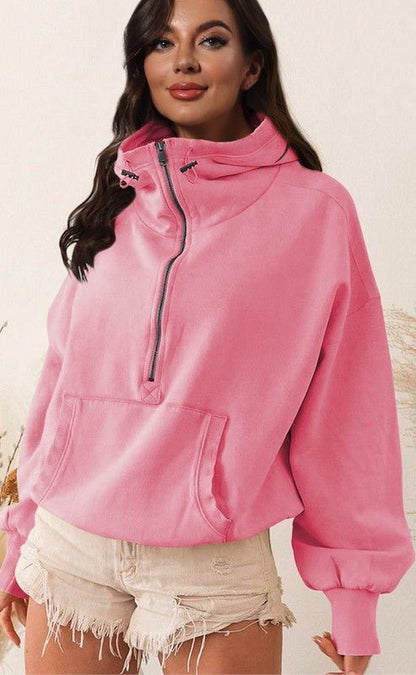 Cozy Half Zip Pullover Sweater - The Charming Petite