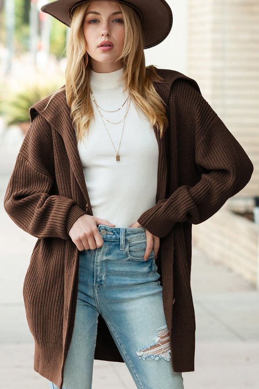 Cozy Oversized Cardigan with Pockets - The Charming Petite