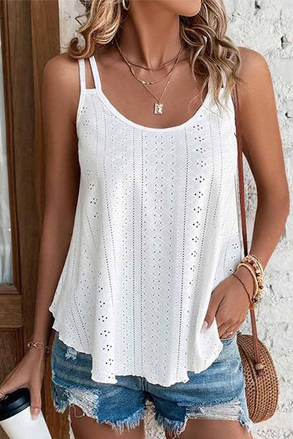 Eyelet Cami Top with Scoop Neck - The Charming Petite