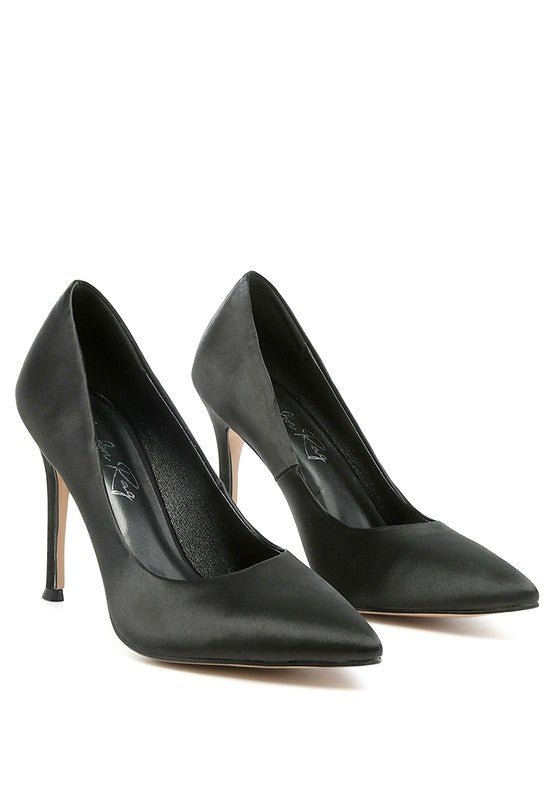 Fizzy Goblet Satin Stiletto Pumps - The Charming Petite