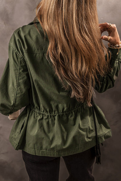 Moss Green Safari - Style Jacket - The Charming Petite