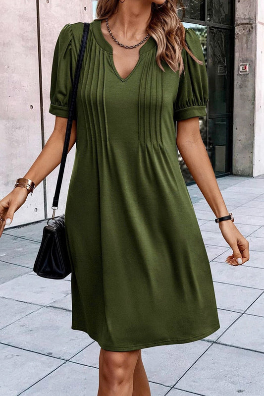 Stylish Notched Neck Casual Dress - The Charming Petite