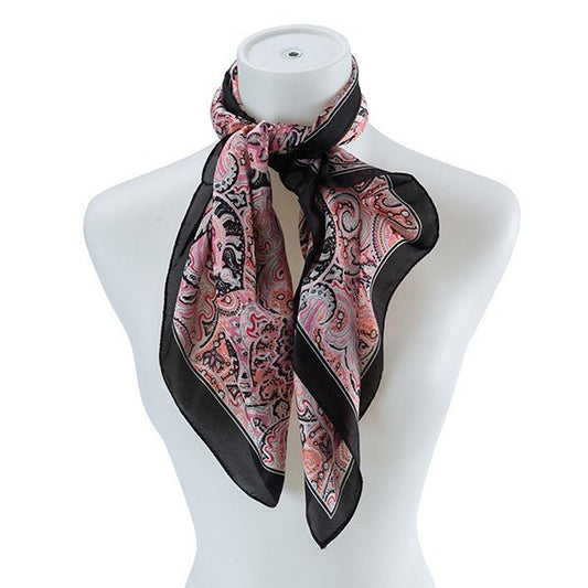 Trendy Black and Pink Paisley Scarf - The Charming Petite