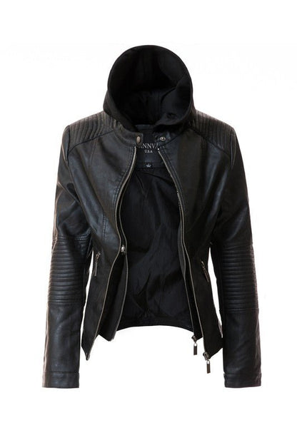 Versatile Faux Leather Jacket for Women - The Charming Petite