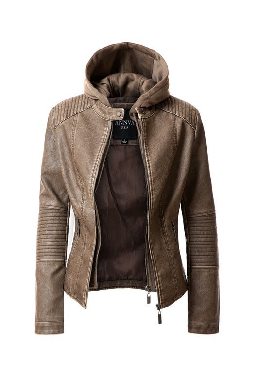 Versatile Faux Leather Jacket for Women - The Charming Petite