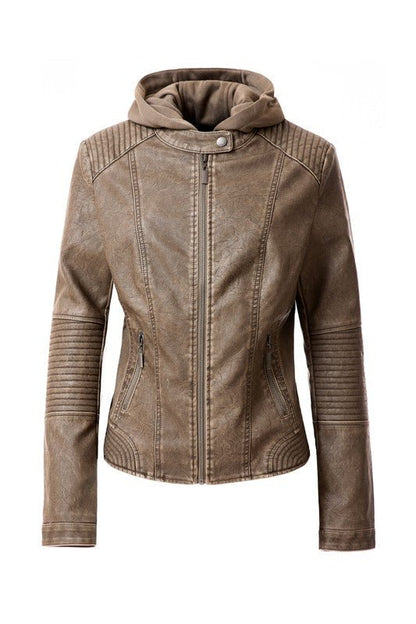 Versatile Faux Leather Jacket for Women - The Charming Petite