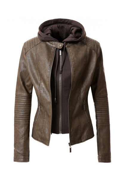 Versatile Faux Leather Jacket for Women - The Charming Petite