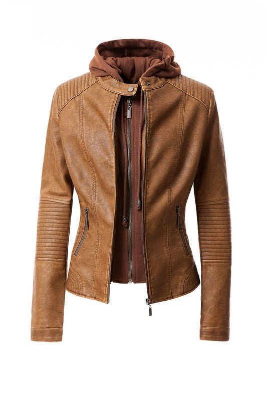 Versatile Faux Leather Jacket for Women - The Charming Petite