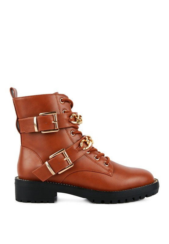 BILLY ATTA GIRL METAL CHAIN DETAIL BIKE BOOT - The Charming Petite