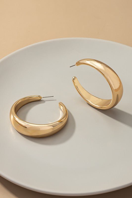 Large Puffy Hoop Earrings - The Charming Petite