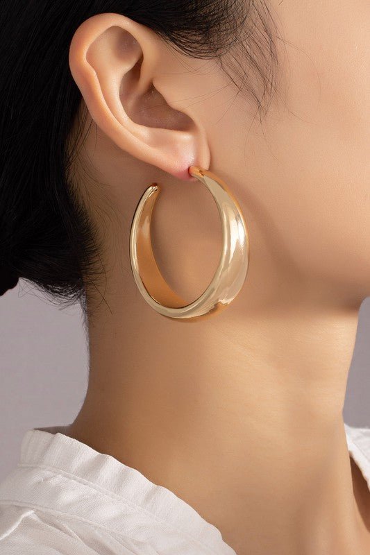 Large Puffy Hoop Earrings - The Charming Petite