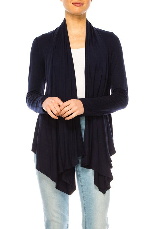 Relaxed Fit Waist Length Cardigan - The Charming Petite