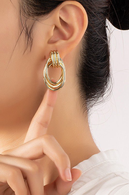 Trio knot and hoop earrings - The Charming Petite