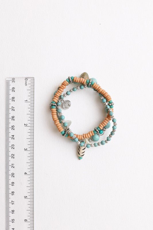 Turquoise Mixed Bead Stackable Bracelet - The Charming Petite