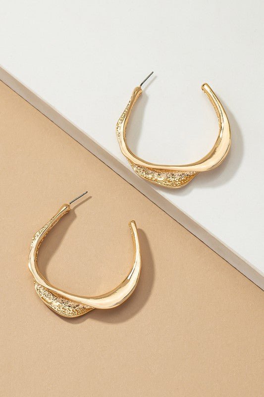 Twisted Metal Hoop Earrings - The Charming Petite