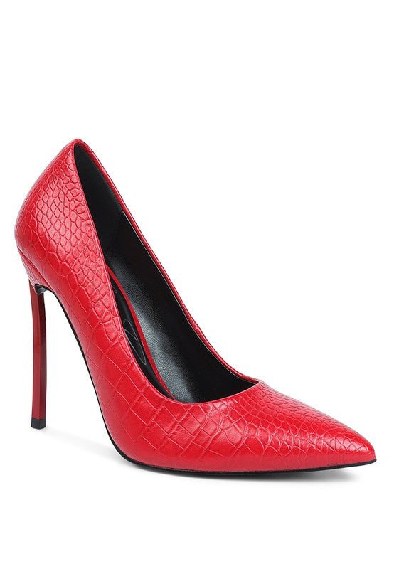 Urchin Croc High Stiletto Heel Pumps - The Charming Petite