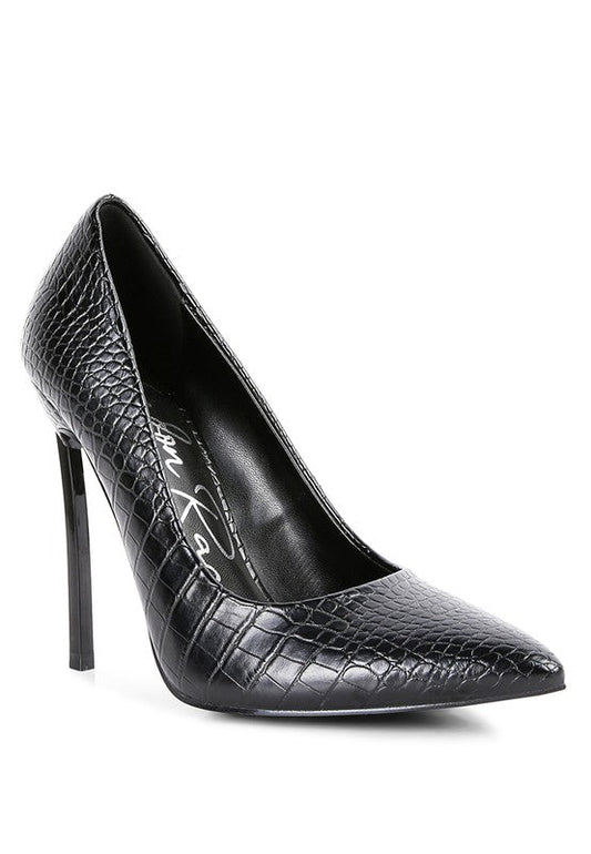 Urchin Croc High Stiletto Heel Pumps - The Charming Petite